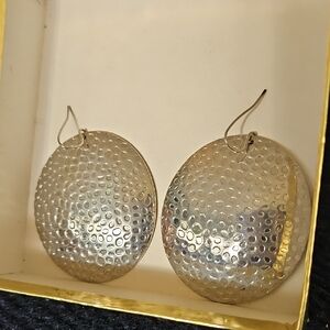 Silver Textured Dangle Earrings